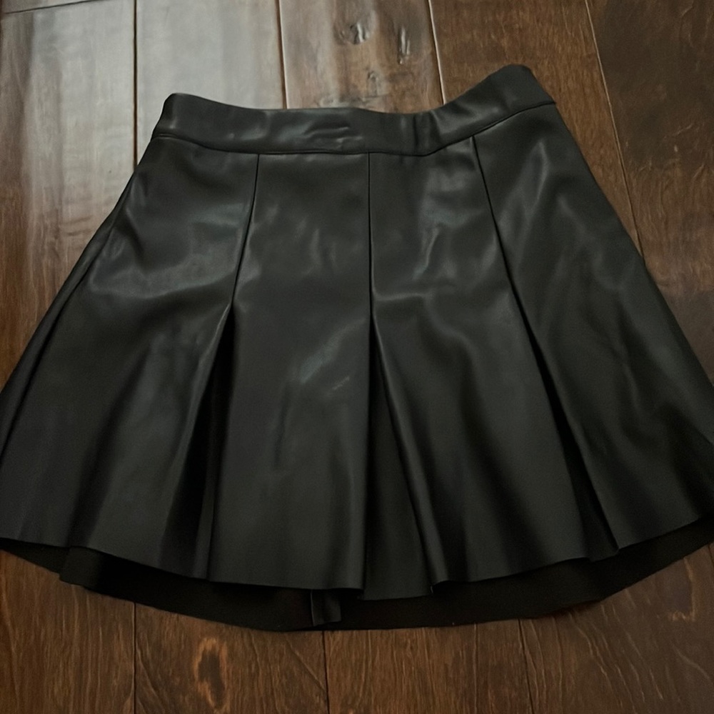 Black leather skirt